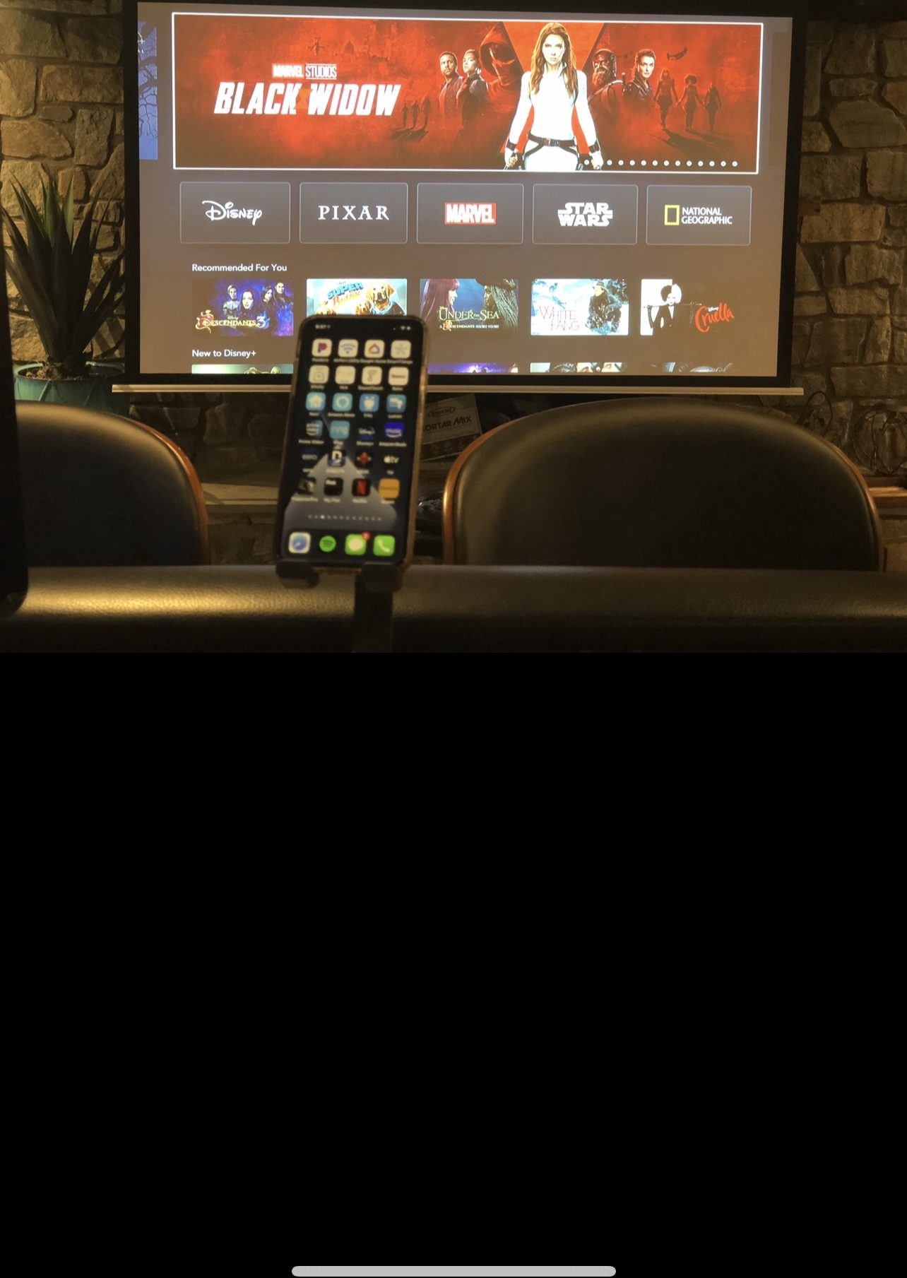 Big screen cinema room