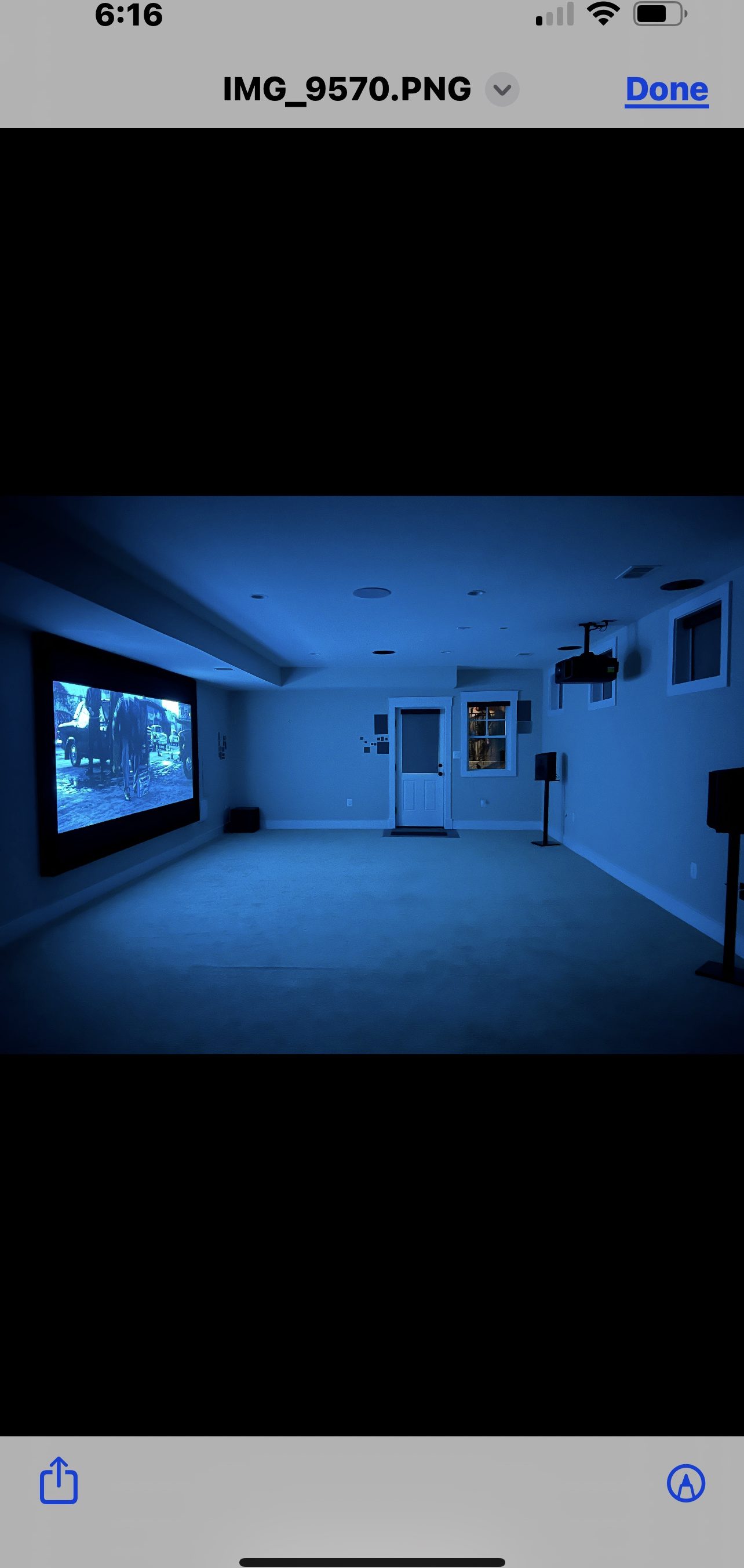 Dedicated projection theater room